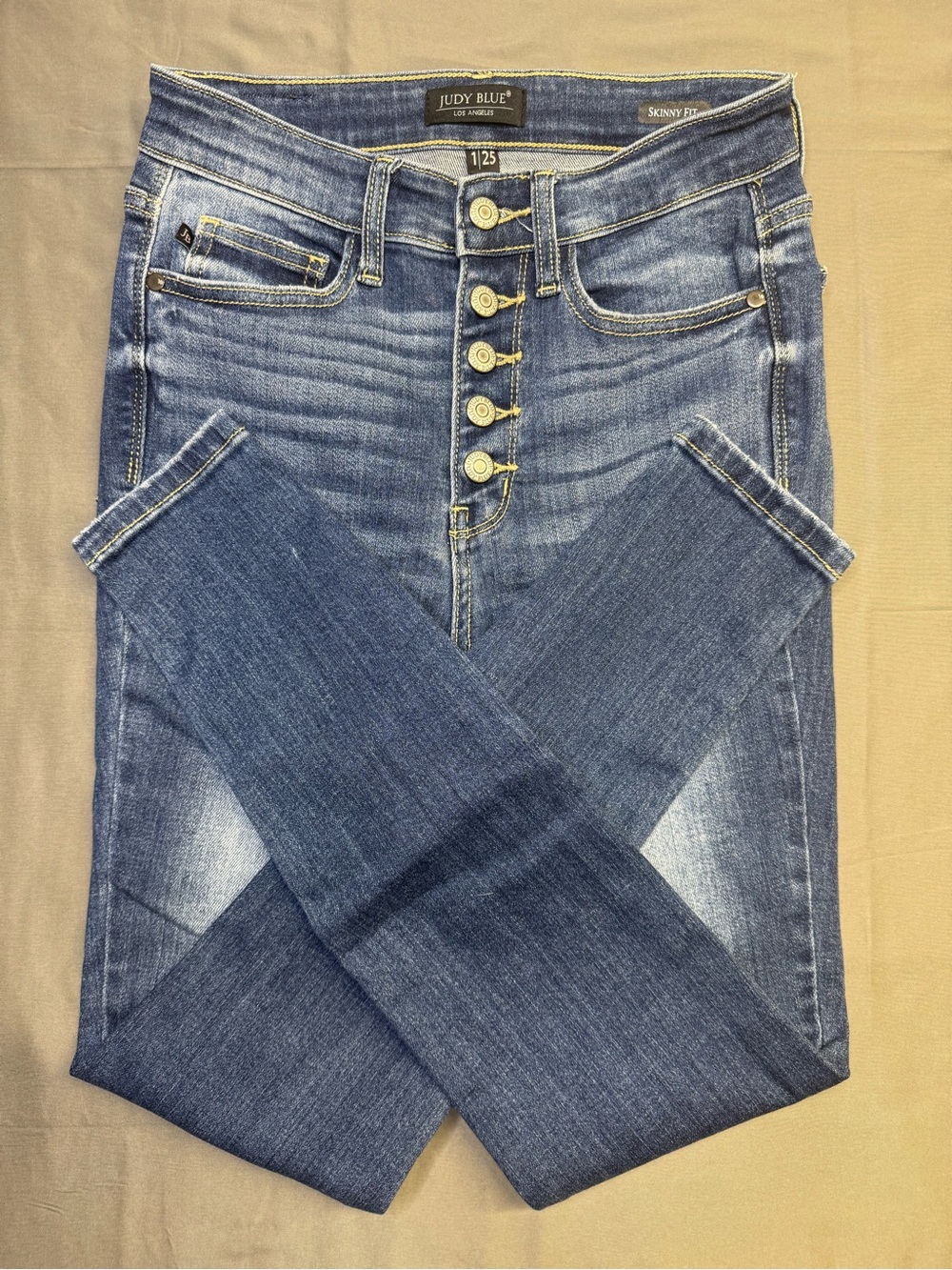 Judy Blue Medium Wash High-Rise Button Fly Skinny Jeans